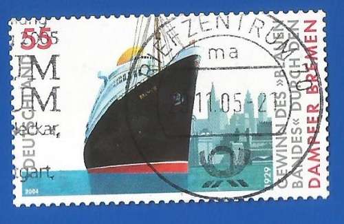 Germany 2004 The 75th Anniversary of the Steamer `Bremen` -Used-Single-Stamp-Thematic-Transport-Ship