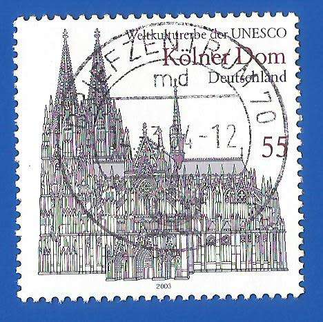 Germany 2003 UNESCO World Heritage, Cologne Cathedral -Used-Single-Stamp-Thematic-Building