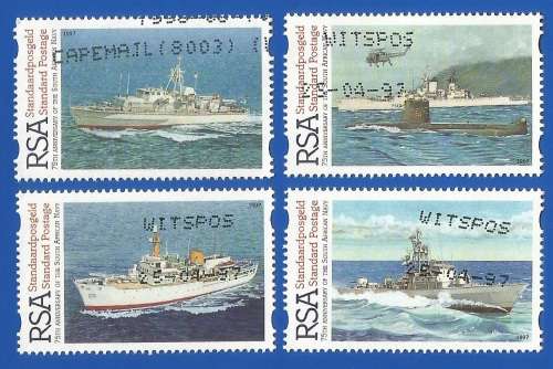 RSA-Used-1997-SACC 1008-1011-75th Anniversary of The SA Navy-Thematic-Navy-Boat