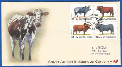 RSA-FDC-1997-SACC 6.64-South African Indigenous Cattle-Addressed-Thematic-Fauna-Cattle