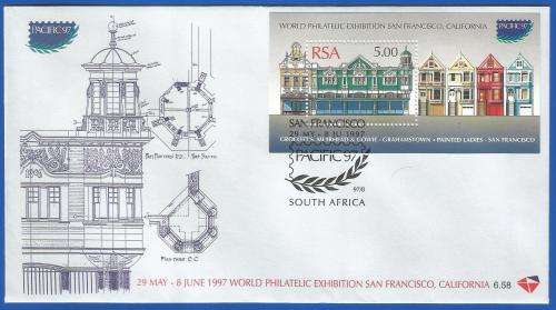 RSA-FDC-1997-SACC 6.58-World Philatelic Exhibition San Francisco-Thematic-Buildings