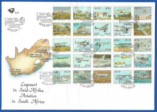 RSA-FDC-SACC 5.23-1993-Aviation in S A-Addressed-Thematic-Aviation-Planes