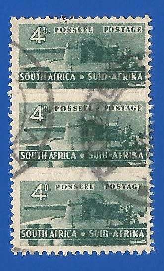 Union of South Africa-Used-SACC100 Small War effort stamps -Thematic-War-Weapon