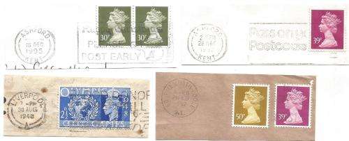 England-Bulklot-Used-Postmarks-Post Marks-Cancel-Thematic-Famous People-Famous Person