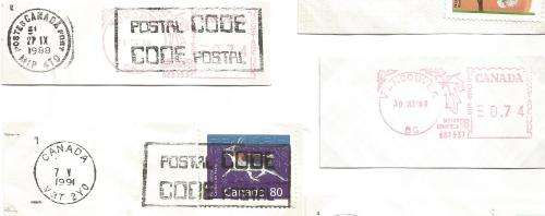 Mix-Canada-Netherland-Bulklot-Used-Postmarks-Post Marks-Cancel-Thematic-Symbol-Christmas-Flora-Train
