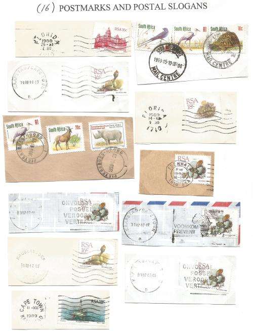 RSA-Bulklot-Used-Postmarks-Slogans-Cancel-Thematic-Fauna-Flora-Building