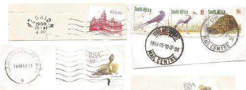 RSA-Bulklot-Used-Postmarks-Slogans-Cancel-Thematic-Fauna-Flora-Building