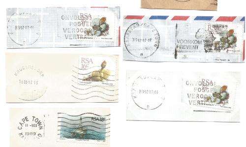 RSA-Bulklot-Used-Postmarks-Slogans-Cancel-Thematic-Fauna-Flora-Building