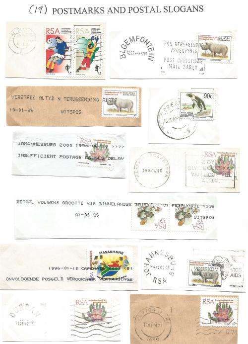 RSA-Bulklot-Used-Postmarks-Slogans-Cancel-Thematic-Fauna-Flora-Sport