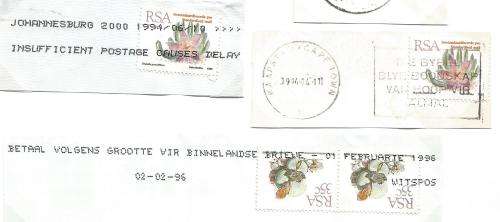 RSA-Bulklot-Used-Postmarks-Slogans-Cancel-Thematic-Fauna-Flora-Sport
