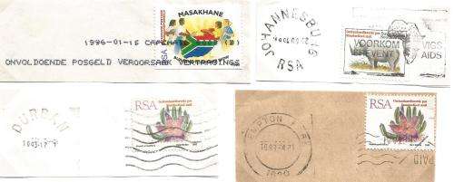 RSA-Bulklot-Used-Postmarks-Slogans-Cancel-Thematic-Fauna-Flora-Sport