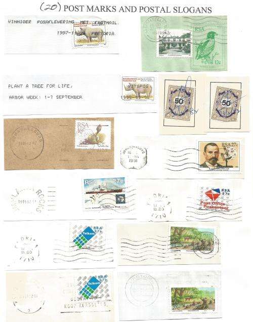 RSA-Bulklot-Used-Postmarks-Slogans-Cancel-Thematic-Fauna-Flora-Building