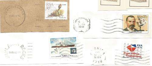 RSA-Bulklot-Used-Postmarks-Slogans-Cancel-Thematic-Fauna-Flora-Building