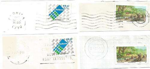 RSA-Bulklot-Used-Postmarks-Slogans-Cancel-Thematic-Fauna-Flora-Building