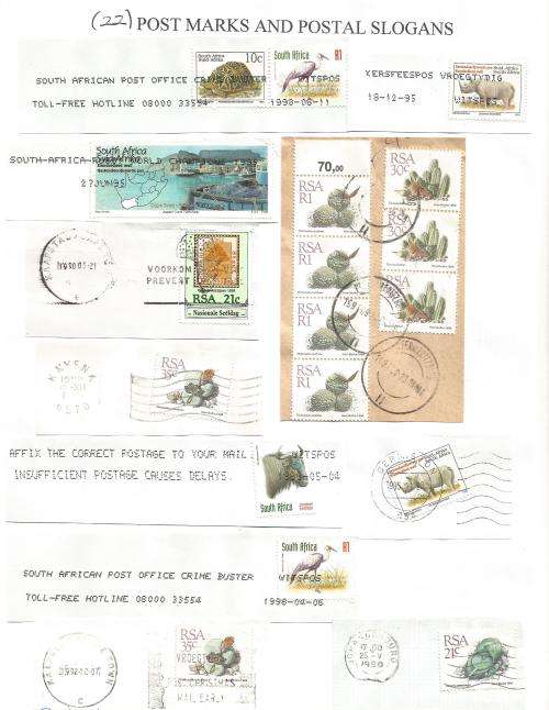 RSA-Bulklot-Used-Postmarks-Slogans-Cancel-Thematic-Fauna-Flora