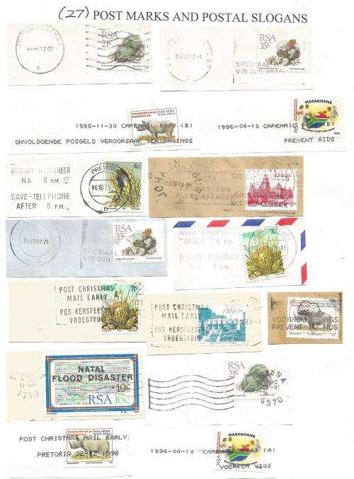 RSA-Bulklot-Used-Postmarks-Slogans-Cancel-Thematic-Fauna-Flora-Building
