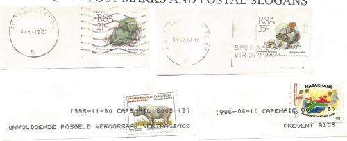 RSA-Bulklot-Used-Postmarks-Slogans-Cancel-Thematic-Fauna-Flora-Building