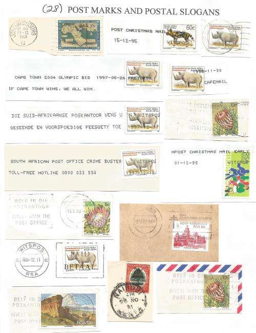 RSA-Bulklot-Used-Postmarks-Slogans-Cancel-Thematic-Fauna-Flora-Building