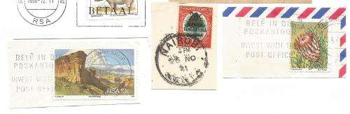 RSA-Bulklot-Used-Postmarks-Slogans-Cancel-Thematic-Fauna-Flora-Building