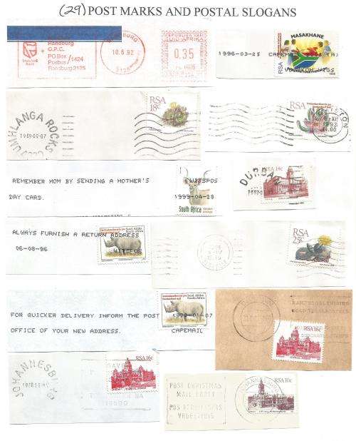 RSA-Bulklot-Used-Postmarks-Slogans-Cancel-Thematic-Fauna-Flora-Buildings