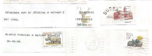 RSA-Bulklot-Used-Postmarks-Slogans-Cancel-Thematic-Fauna-Flora-Buildings