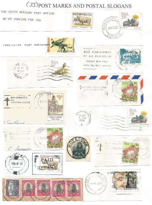 RSA-Bulklot-Used-Postmarks-Slogans-Cancel-Thematic-Fauna-Flora-Buildings-Ship