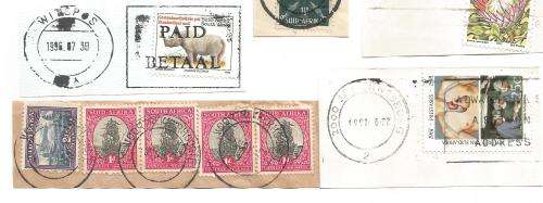 RSA-Bulklot-Used-Postmarks-Slogans-Cancel-Thematic-Fauna-Flora-Buildings-Ship