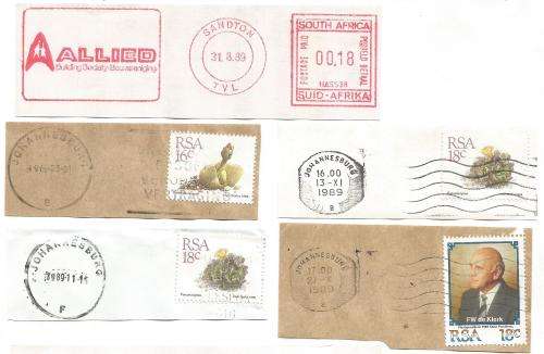 RSA-Bulklot-Used-Postmarks-Slogans-Cancel-Thematic-Fauna-Flora-Famous Person