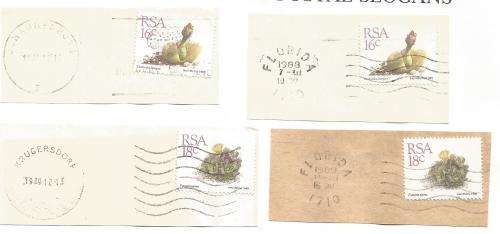 RSA-Bulklot-Used-Postmarks-Slogans-Cancel-Thematic-Flora-Famous Person