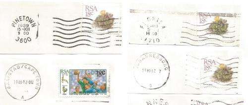 RSA-Bulklot-Used-Postmarks-Slogans-Cancel-Thematic-Flora-Famous Person
