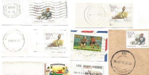 RSA-Bulklot-Used-Postmarks-Slogans-Cancel-Thematic-Flora-Fauna-Ship