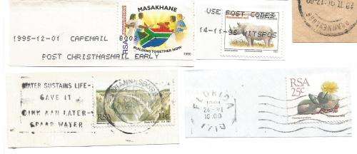 RSA-Bulklot-Used-Postmarks-Slogans-Cancel-Thematic-Flora-Fauna-Ship