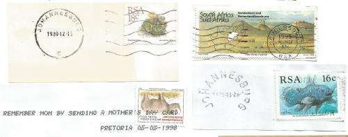 RSA-Bulklot-Used-Postmarks-Slogans-Cancel-Thematic-Flora-Fauna