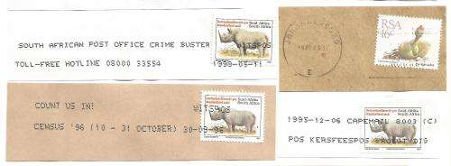 RSA-Bulklot-Used-Postmarks-Slogans-Cancel-Thematic-Flora-Fauna