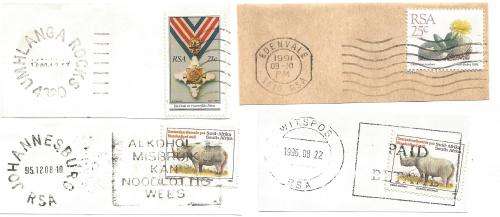 RSA-Bulklot-Used-Postmarks-Slogans-Cancel-Thematic-Flora-Fauna