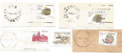 RSA-Bulklot-Used-Postmarks-Slogans-Cancel-Thematic-Flora-Fauna-Buildings