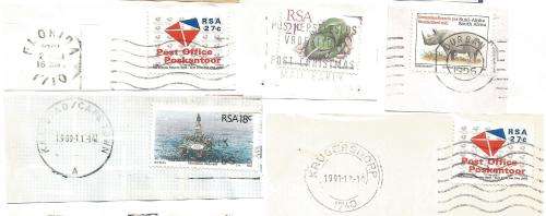 RSA-Bulklot-Used-Postmarks-Slogans-Cancel-Thematic-Flora-Fauna-Symbol