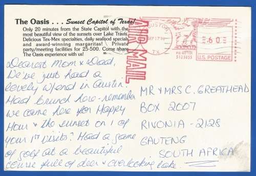 PostCard-Post Card-USA Cancel Used-Thematic-Places of Interest