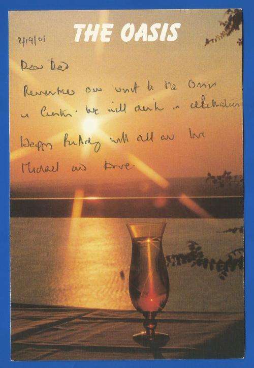 PostCard-Post Card-Unposted-The Oasis-Thematic-Places of Interest