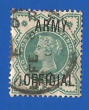 England 1900 Postage Stamp Overprinted -Used-Cancel-Overprint-Army Official-Thematic-Famous Person-