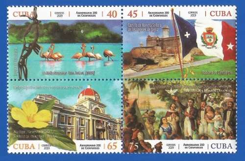 Cuba 2019 The 200th Anniversary of the City of Cienf-MNH-Thematic-Places of Interest-Scenery-History