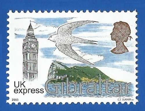 Gibraltar 2003 UK Express -MNH-Thematic-Symbol-Places of interest-Bird
