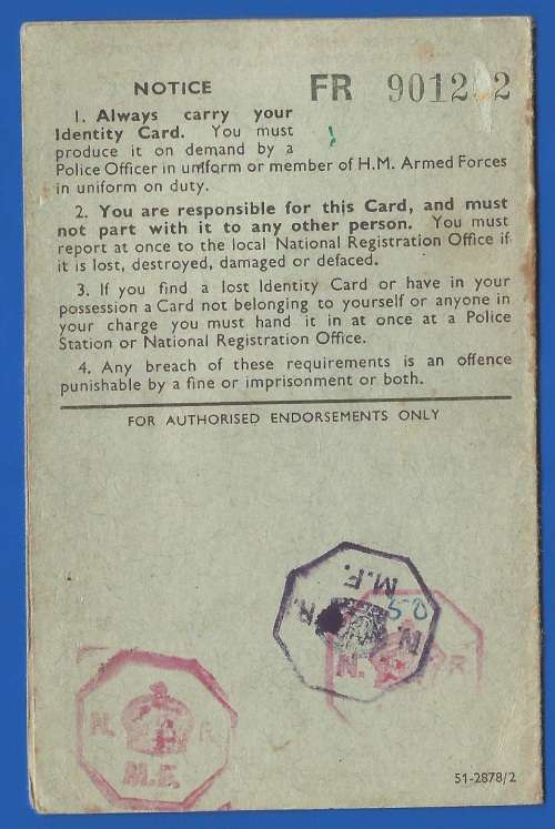 Vintage-Collectable-Ration Book-Identity Card-National service acts Grade Card -1944-1954