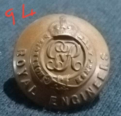 Antiques-Vintage-Collectable-Button-Crown over Royal Engineers