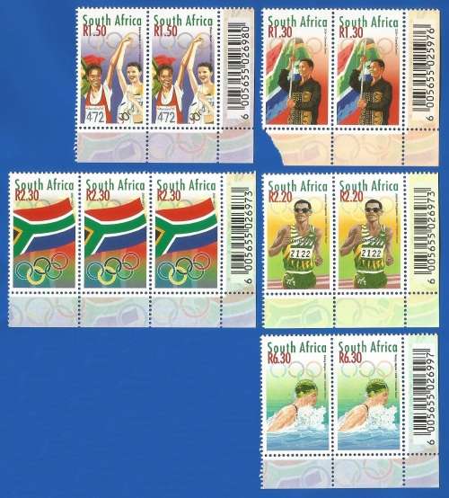 RSA-2000-MNH-SACC1280-1284-Olympic Games 2000-Thematic-Sport-Olympic Games