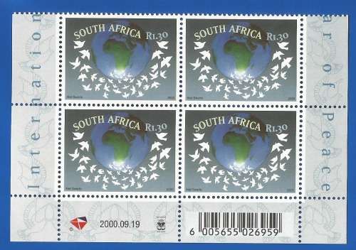 RSA-2000-MNH-Block-SACC1285-International Year of Peace -Thematic-Symbol