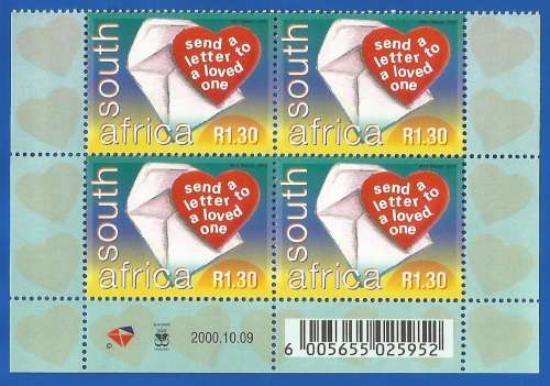 RSA-2000-MNH-Block-SACC1289-World Post Day -Thematic-Symbol
