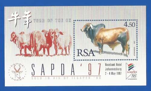 RSA-1997-MNH-M/S-SACC1019-SAPDA`97-Thematic-Fauna-Cattle