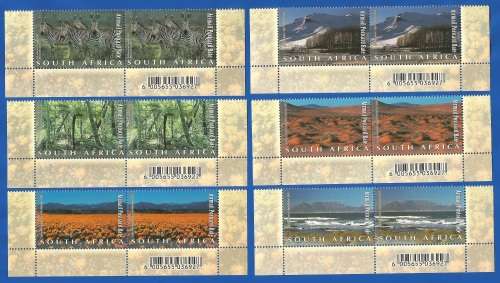 RSA-2001-MNH-SACC1439-1448-South African Natural Wonders-Thematic-Places of Interest-Scenery