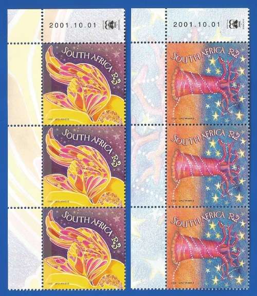 RSA-2001-MNH-SACC1449-1450-Christmas 2001-Thematic-Christmas